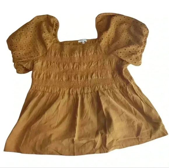 Maurices Eyelet Puff Sleeve Women's Size 2X New Sleeve Blouse Fall Color - Picture 2 of 12